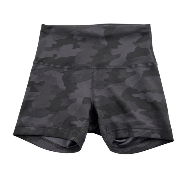 lululemon athletica Pants - Lululemon Align Camo High Rise Biker Shorts 6 Black Women Activewear Yoga